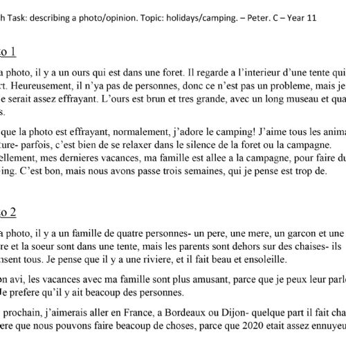 French-Year11-PeterC-CampingforILAnswers)